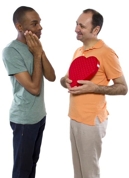 Gay lovers on Valentines Day — Stock Photo, Image