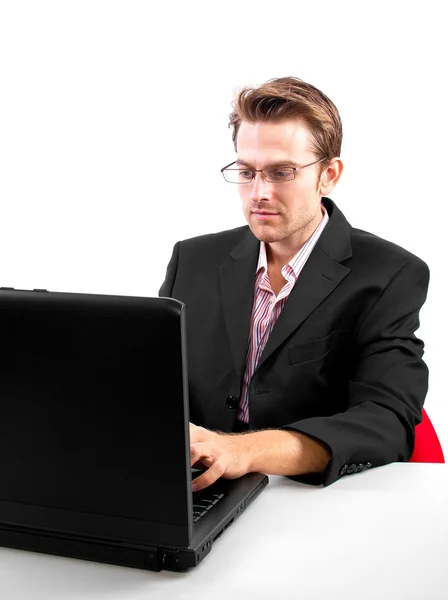 Businessman with a laptop — Stock Photo, Image