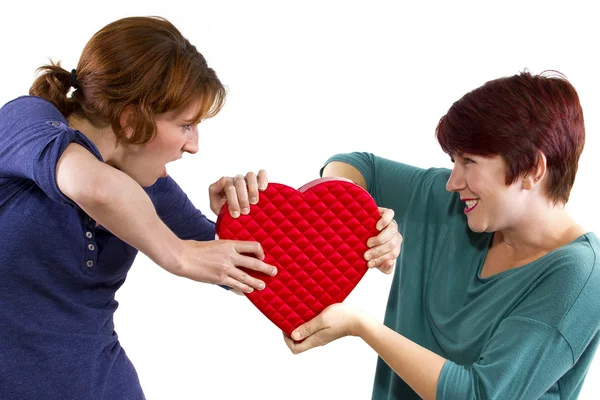 Twee vrienden geworden rivalen op de dag van Valentijnskaarten — Stockfoto