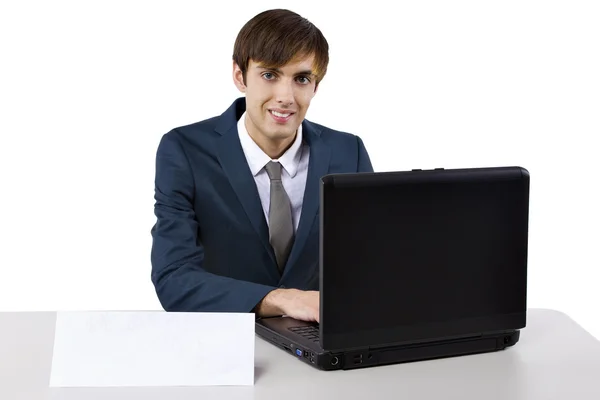 Panneau sur le bureau de l'homme d'affaires Photo De Stock