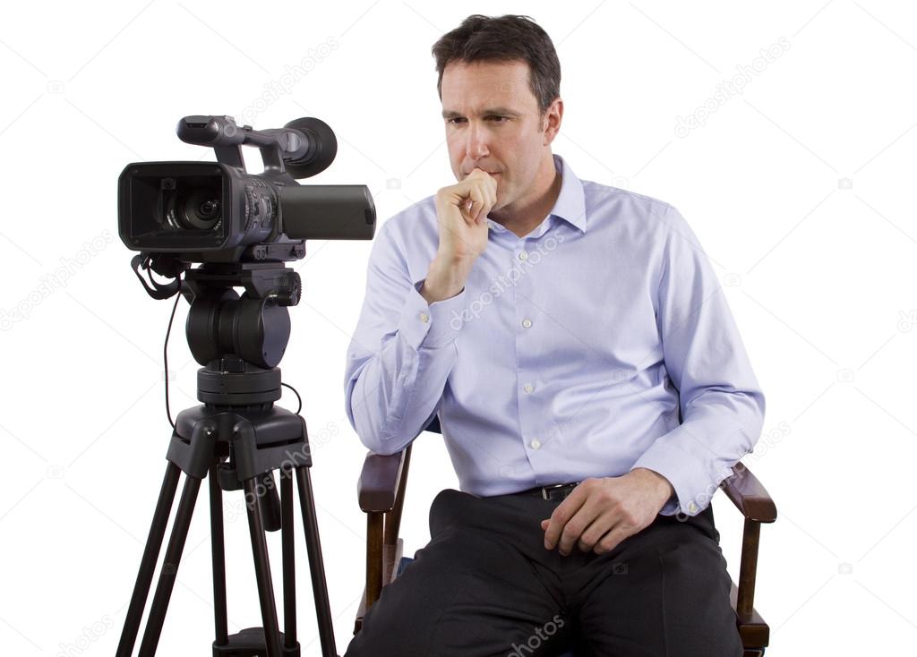 Casting director with camera