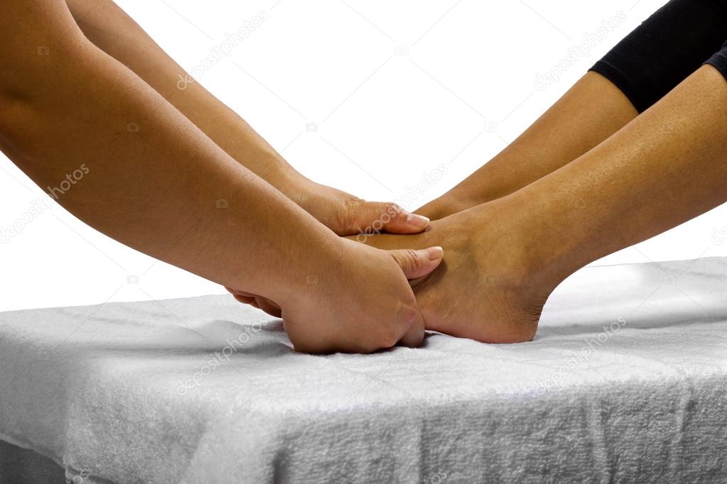 Woman getting a foot massage