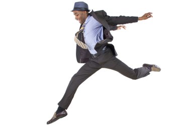 Businessman leaping clipart