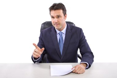 Male news anchor or reporter clipart
