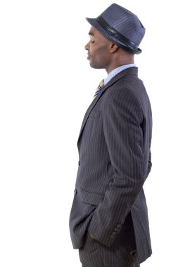 siyah işadamı yan görünüm