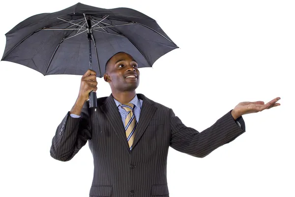 Empresário sob um guarda-chuva — Fotografia de Stock