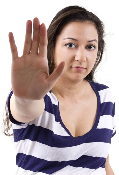 Woman gesturing stop — Stock Photo, Image