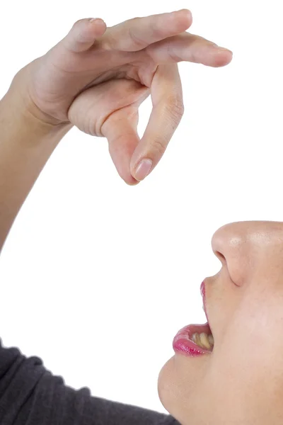 Vrouwelijke menselijke hand flicking — Stockfoto