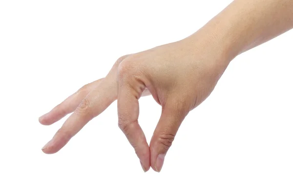 Female hand picking up something invisible — Stock Photo, Image