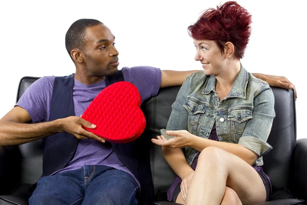 Samec a samice oslavu Valentýna — Stock fotografie