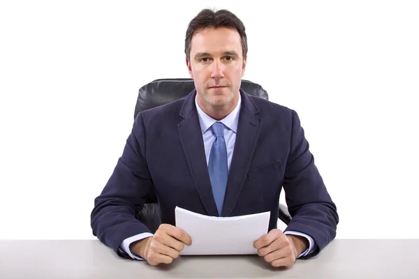 Male news anchor or reporter — Stock Photo, Image