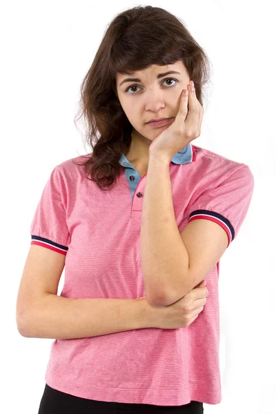 Anxious female model — Stock Photo, Image