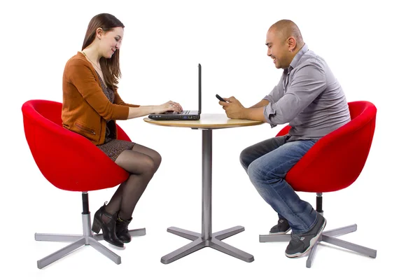 Couple matched up via online dating — Stock Photo, Image