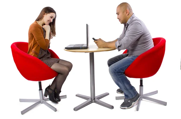 Couple matched up via online dating — Stock Photo, Image