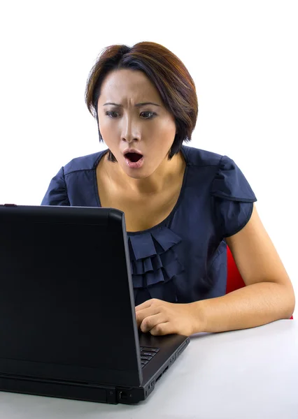 Woman frustrated, accounts are overdrawn — Stock Photo, Image