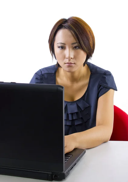 Asian female browsing internet — Stock Photo, Image