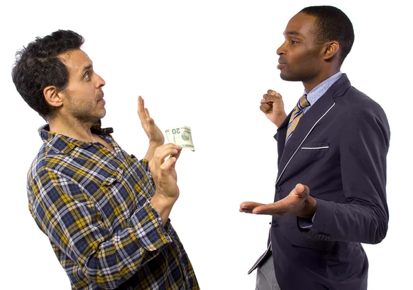 Man stealing cash from victim — Stock Photo, Image