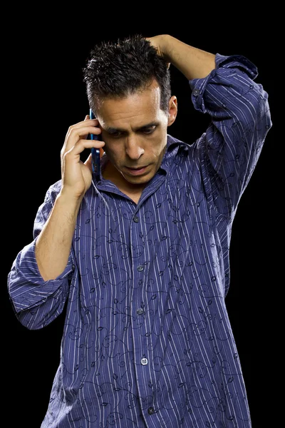 Man receiving bad news on the phone — Stock Photo, Image