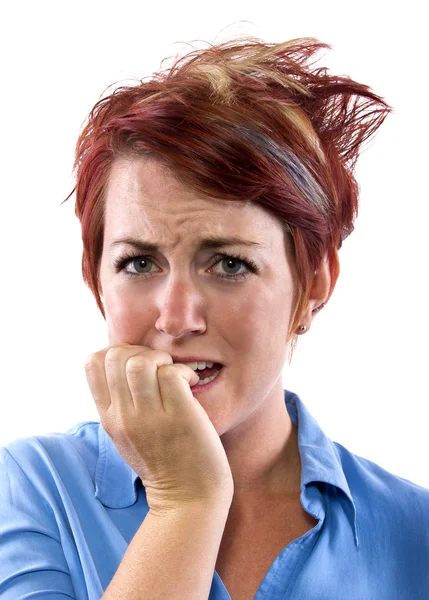 Redhead woman with facial expression — Stock Photo, Image