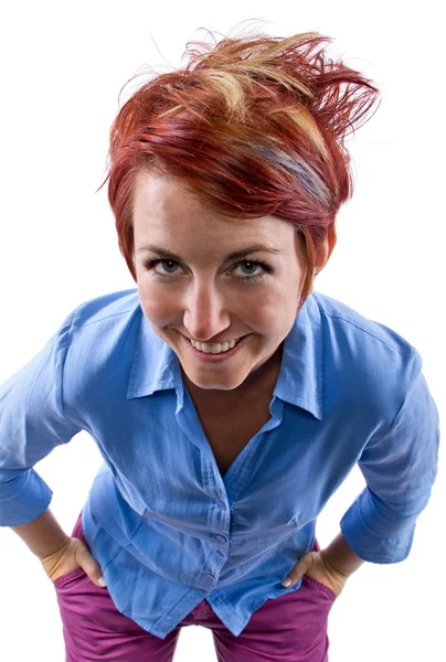 Woman with short and funky hairstyle — Stock Photo, Image