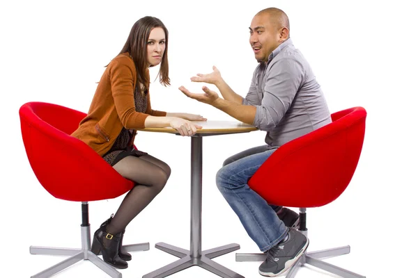 Rude couple on bad date — Stock Photo, Image