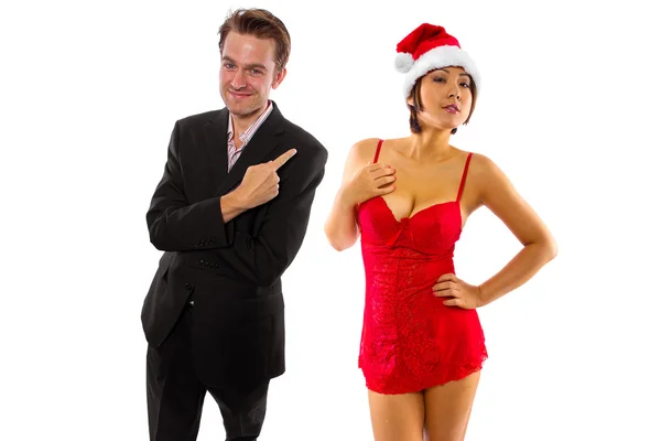 Couple on Christmas — Stock Photo, Image