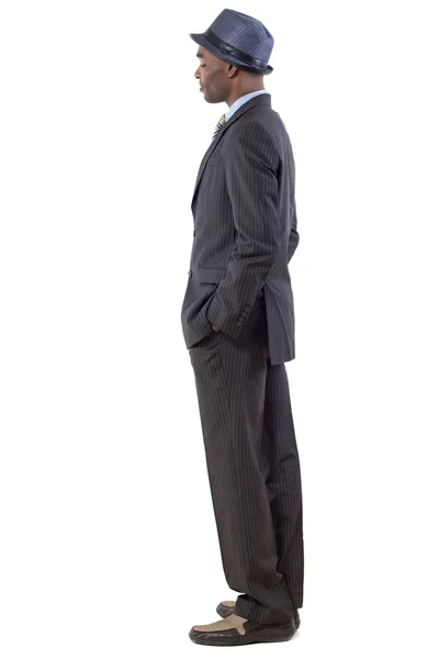 Black businessman side view — Stock Photo, Image