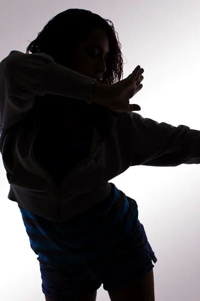 Silhouette of dancer — Stock Photo, Image