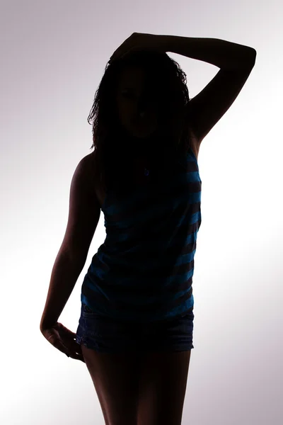 Silhouette of dancer — Stock Photo, Image