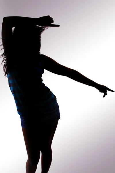 Silhouette of dancer — Stock Photo, Image