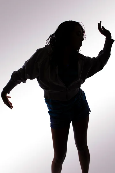 Silhouet van danser — Stockfoto