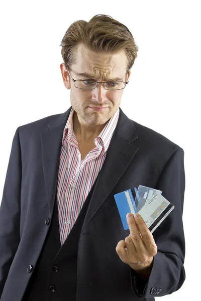Male shopper with credit cards Stock Picture