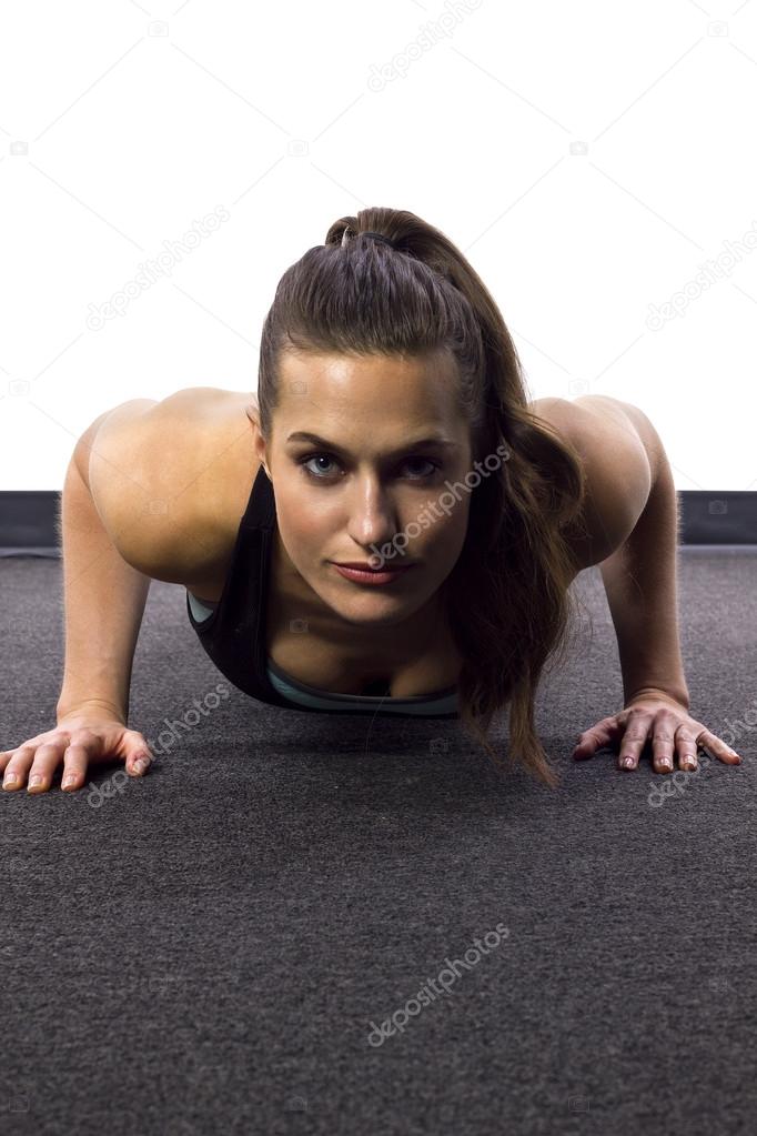 Woman doing push ups