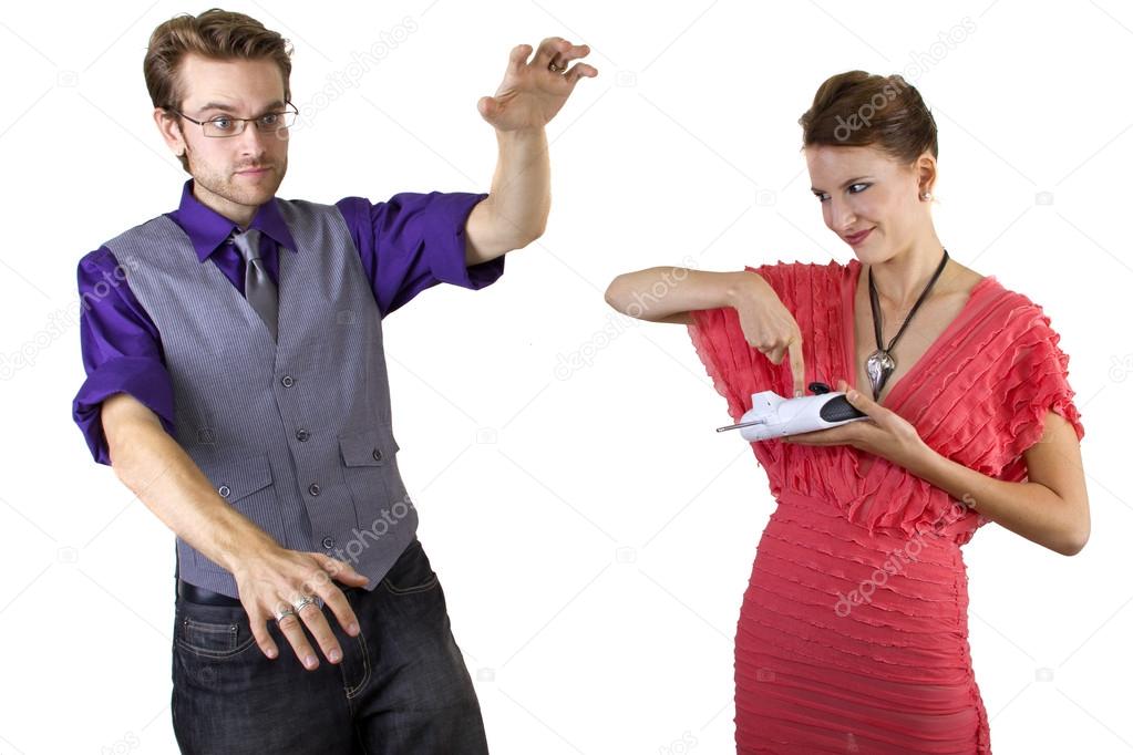 Woman controlling her boyfriend