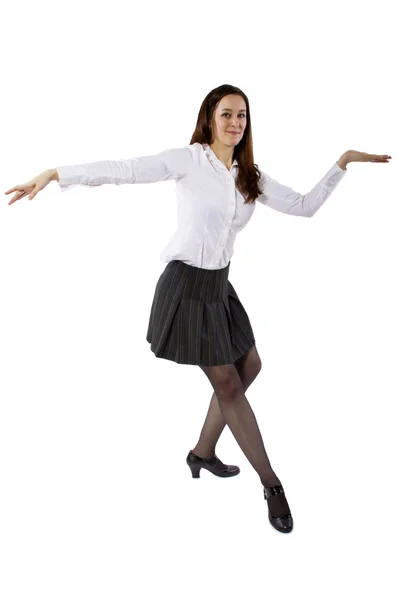 Dancing student or businesswoman — Stock Photo, Image