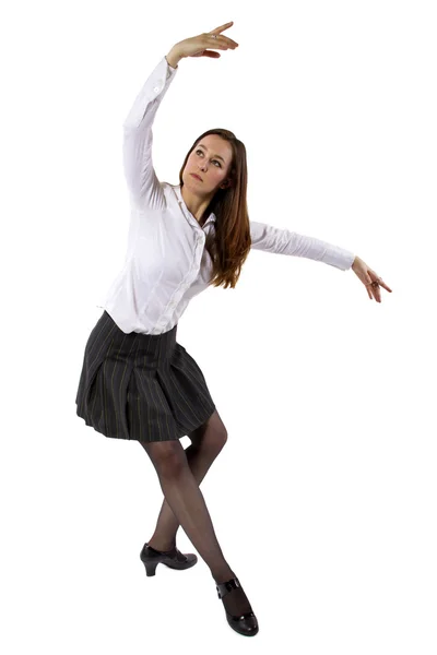 Dancing student or businesswoman — Stock Photo, Image