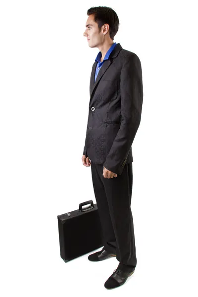 Affärsman som reser med bagage — Stockfoto