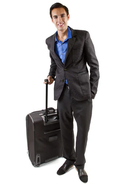 Businessman travelling with luggage — Stock Photo, Image