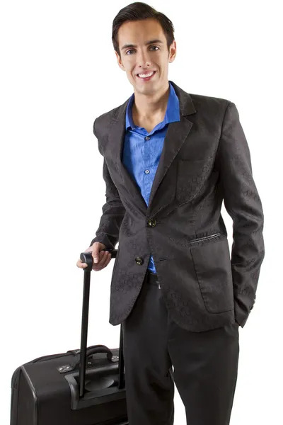 Businessman travelling with luggage — Stock Photo, Image