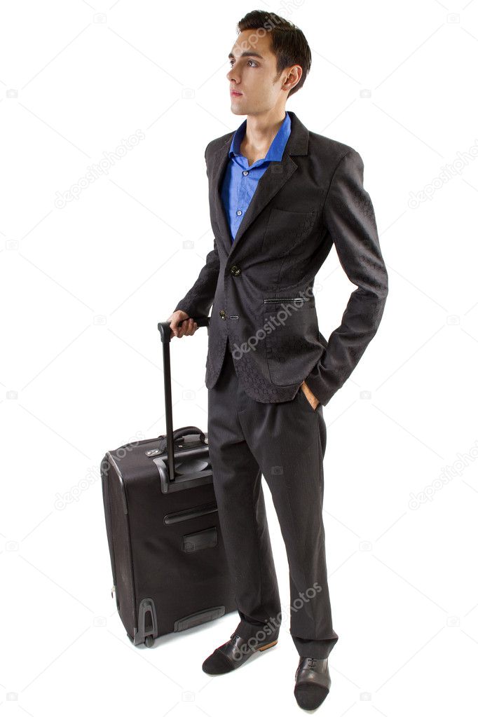 Businessman travelling with luggage
