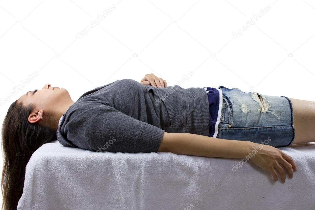 Unconscious woman waking up