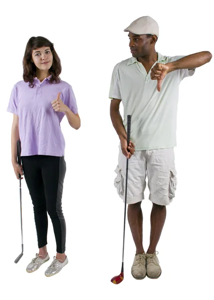 Golf instructor with a teenager student — Stock Photo, Image