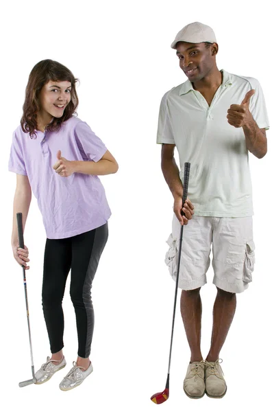 Instrutor de golfe com um estudante adolescente — Fotografia de Stock
