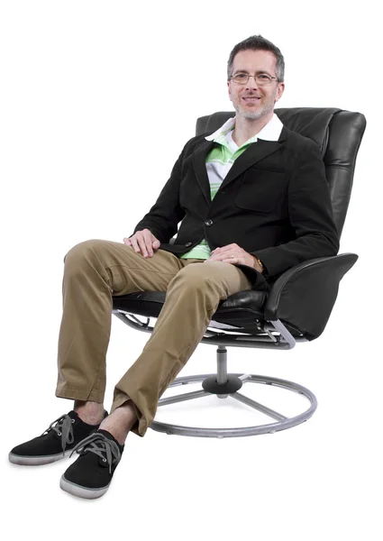 Man relaxing with shoes and no socks — Stock Photo, Image