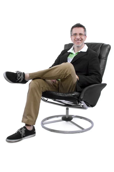 Man relaxing with shoes and no socks — Stock Photo, Image