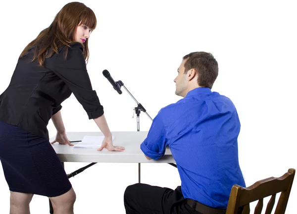 Lawyer defending client — Stock Photo, Image