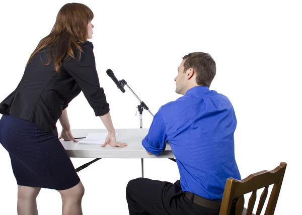 Lawyer defending client — Stock Photo, Image