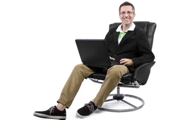 Male working in relaxing chair — Stock Photo, Image