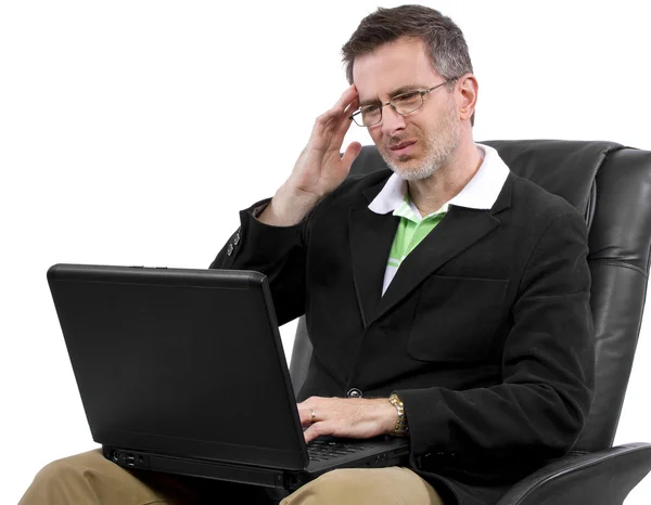 Male working in relaxing chair — Stock Photo, Image