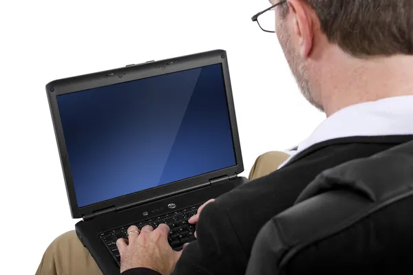 Male working in relaxing chair — Stock Photo, Image